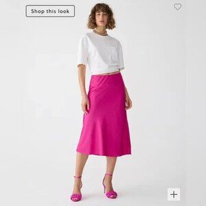 NWT J.Crew Gwyneth slip skirt in PINK size S